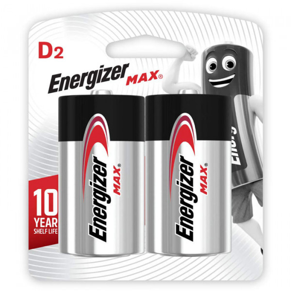 Εnergizer MAX D-LR20, in 2 pack blister. 