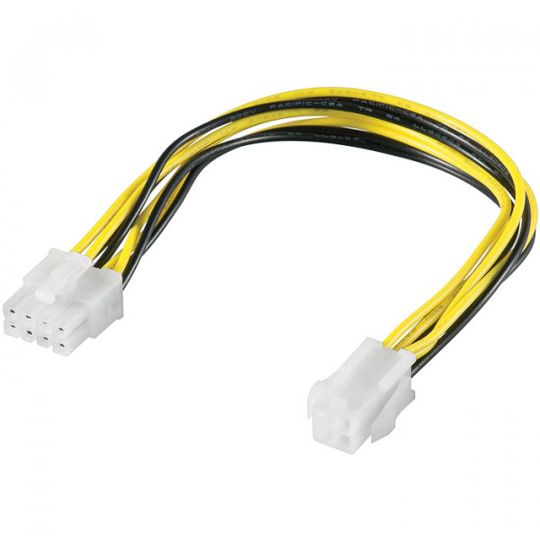 Power supply cable, 8 Pin plug -> P4 4 pin jack.