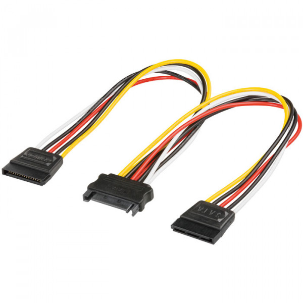 Y-Power supply cable, sata jack -> 2x sata plug.