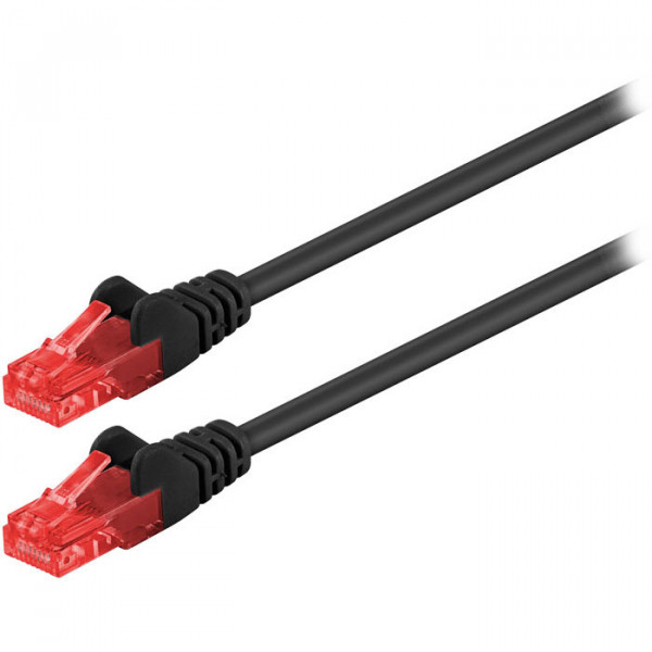CAT 6, U/UTP Patch Cable, CCA, (black), 0.5m
