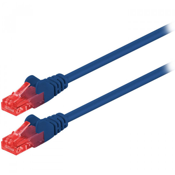CAT 6, U/UTP Patch Cable, CCA, (blue), 1m
