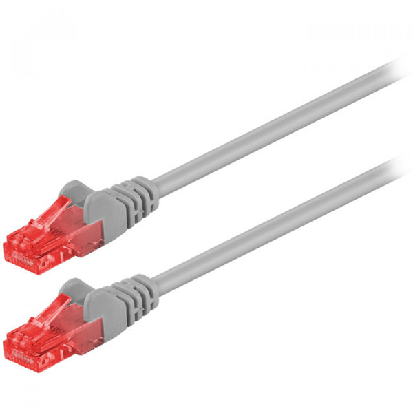 CAT 6, U/UTP Patch Cable, CCA, (grey), 0.25m