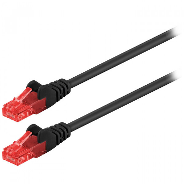 CAT 6, U/UTP Patch Cable, CCA, (black), 0.25m