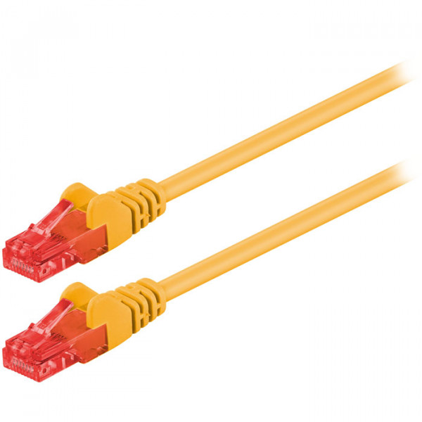 CAT 6, U/UTP Patch Cable, CCA, (yellow), 0.25m