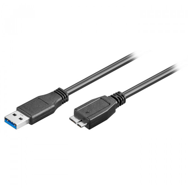 USB 3.0 SuperSpeed cable - USB 3.0 male (type A) > USB 3.0 micro male (type B)