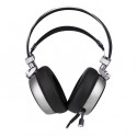 NOD JARHEAD - Gaming headset with retractable microphone, gunmetal grey colour and blue LED backlight