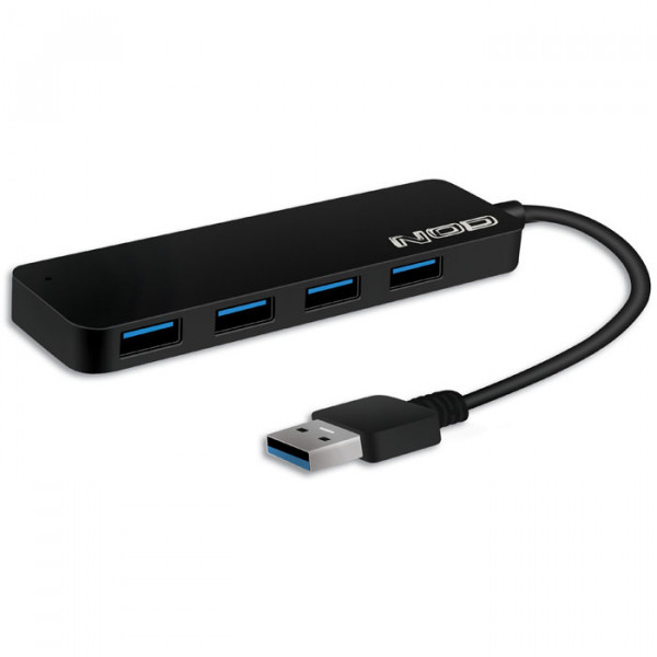 NOD METAL HUB 4.3 - USB 3.0 Hub 4-ports, in aluminum case and black color