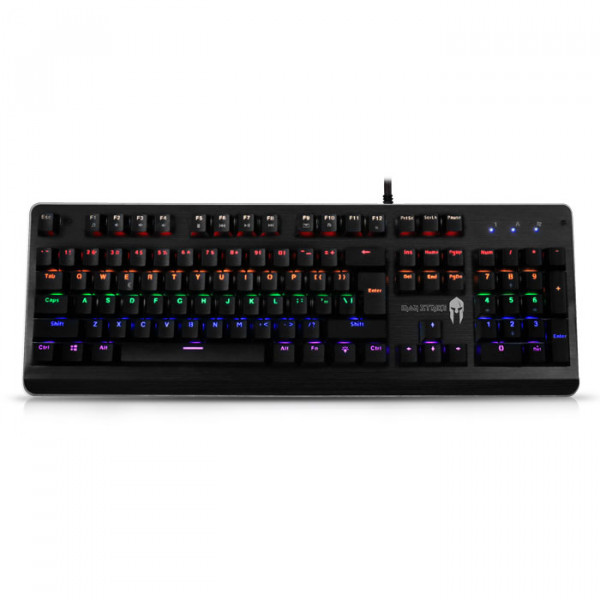NOD IRON STRIKE - Wired mechanical gaming keyboard, with 6-color RGBbacklight and black brushed aluminum surface.