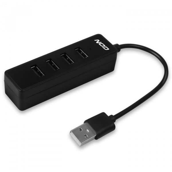 NOD WORK HUB 4.2 - 4-ports USB 2.0 hub, black color.