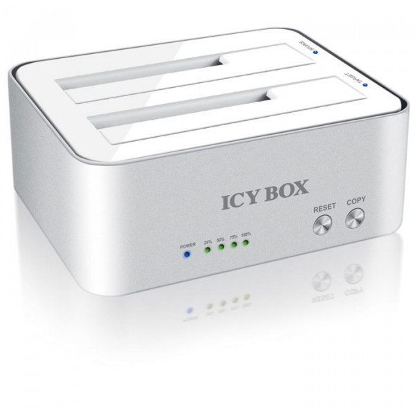 IB-120CL-U3 - 2bay Docking- and Clone Station for 2.5" und 3.5" SATA HDDs with JBOD funktion and USB 3.0