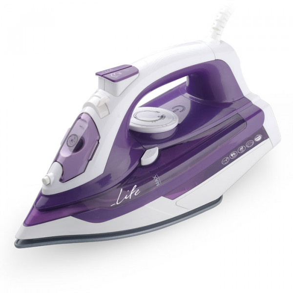 Steam iron with ceramic coating soleplate, 2400W.