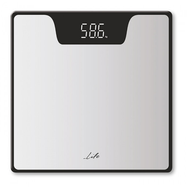 Glass electronic bathroom scale, 30x30cm.