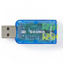 NEDIS USCR10051BU - Sound Card, 3D sound 5.1, USB 2.0, Double 3.5 mm Connector.