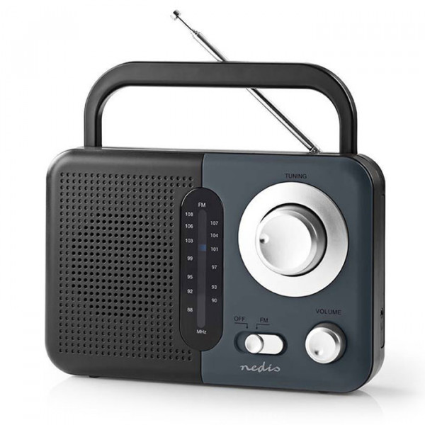 FM Radio, 2.4 W, Black / Grey.