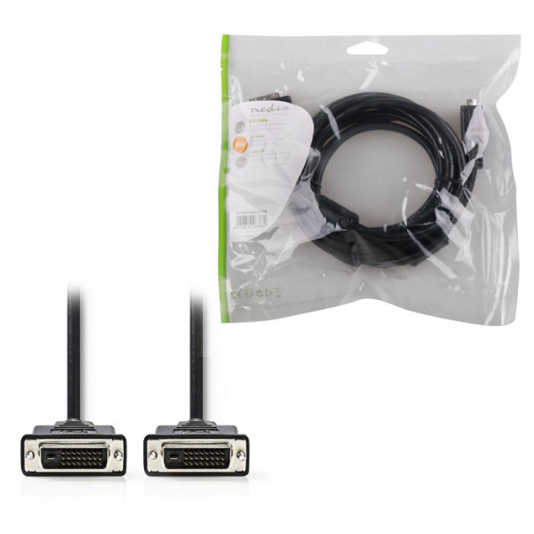 DVI cable DVI-D 24+1-pin male - DVI-D 24+1-pin male 3.00 m black. 