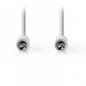Stereo Audio Cable , 3.5 mm Male Slim - 3.5 mm Male Slim, 1.0m, White.