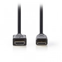 High Speed HDMI, Cable with Ethernet, HDMI Connector - HDMI Mini Connector, 1.5m.