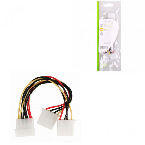 Molex power splitter cable Molex male - 2x Molex female 0.15m. 