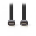 Flat HDMI high speed with ethernet cable 10m black. 