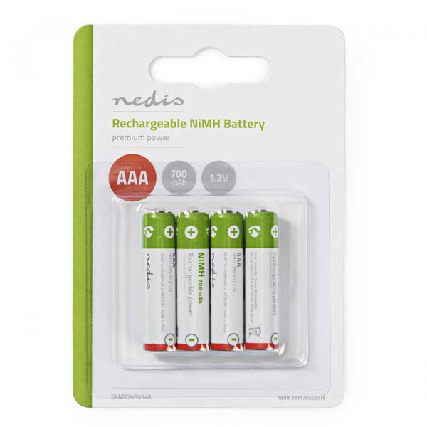 Ni-MH 1.2 V 700 mAh rechargeable AAA batteries 