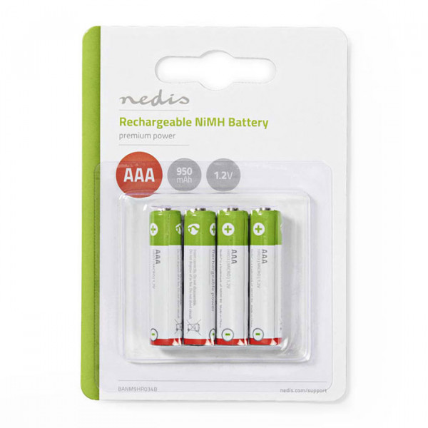 Ni-MH 1.2 V 950 mAh rechargeable AAA batteries 