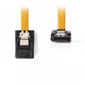 SATA 6Gb/s data cable SATA 7-pin female with lock - SATA 7-pin female with lock 90° angled 0.50 m yellow.
