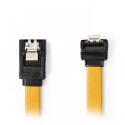 SATA 6Gb/s data cable SATA 7-pin female with lock - SATA 7-pin female with lock 90° angled 0.50 m yellow.