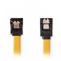 SATA 6Gb/s data cable SATA 7-pin female with lock - SATA 7-pin female with lock 270° angled 1m yellow.