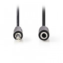Stereo Audio Cable , 3.5 mm Male Slim - 3.5 mm Female Slim, 10m, Black