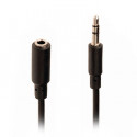 Stereo Audio Cable , 3.5 mm Male Slim - 3.5 mm Female Slim, 10m, Black