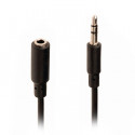 Stereo Audio Cable , 3.5 mm Male Slim - 3.5 mm Female Slim, 2.0m, Black