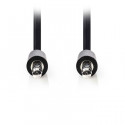 Stereo Audio Cable , 3.5 mm Male Slim - 3.5 mm Male Slim, 1.0m, Black.