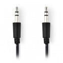 Stereo Audio Cable , 3.5 mm Male Slim - 3.5 mm Male Slim, 1.0m, Black.