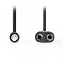 Jack stereo audio Splitter cable 3.5 mm male - 2x 3.5 mm female 0.20 m black