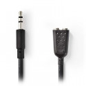 Jack stereo audio Splitter cable 3.5 mm male - 2x 3.5 mm female 0.20 m black