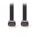 Flat HDMI high speed with ethernet cable 2m black. 