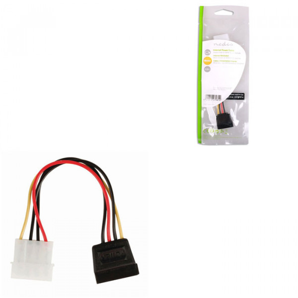 Internal power adapter cable SATA 15-pin female - Molex male 0.15 m multicolour.