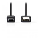 USB 2.0 On-the-go Cable Mini 5-pin Male - A Female 0.2 m Black.