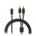 Stereo Audio Cable 2x RCA male - 3.5 mm female 0.2 m anthracite.