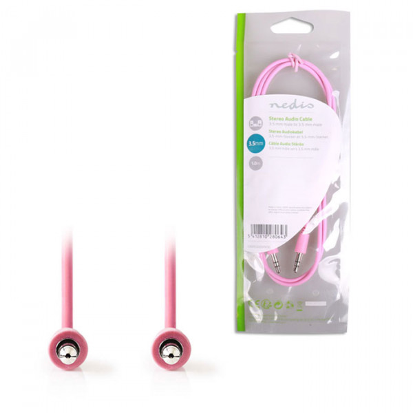 Stereo Audio Cable 3.5 mm Male - 3.5 mm Male 1m Pink