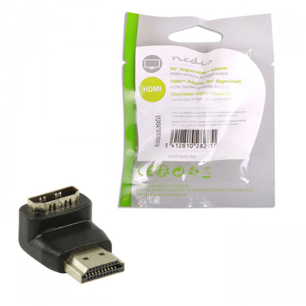 HDMI adapter HDMI connector 90° angled - HDMI input black