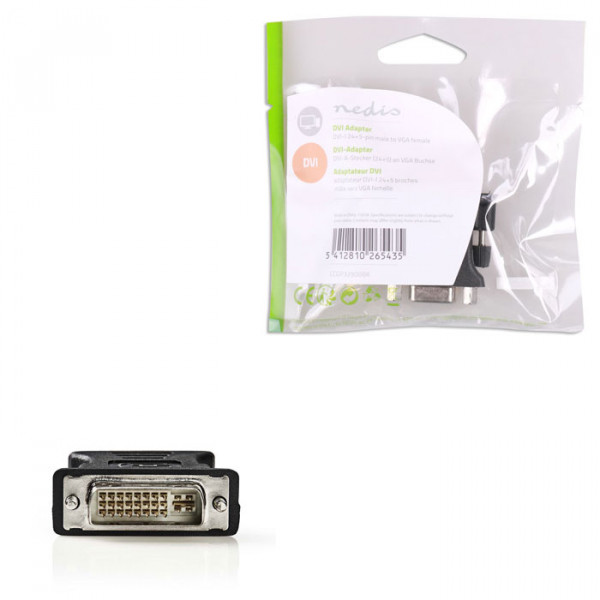 DVI - VGA Adapter DVI-I 24+5-Pin Male - VGA Female