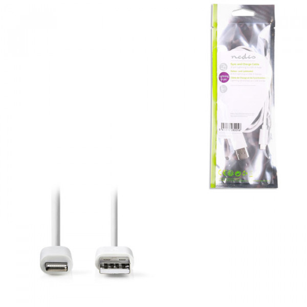 Sync and Charge Cable Apple Lightning 8-pin Male - USB A Male  1.0 m, white