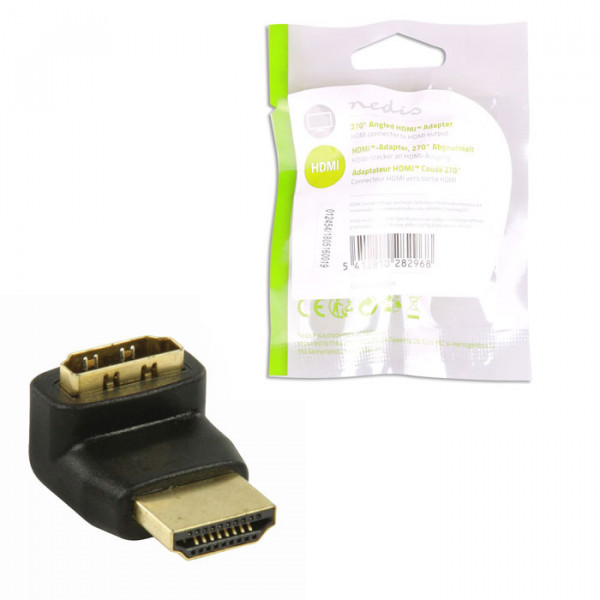 HDMI Adapter-HDMI Connector-HDMI Female 270° Angled Black