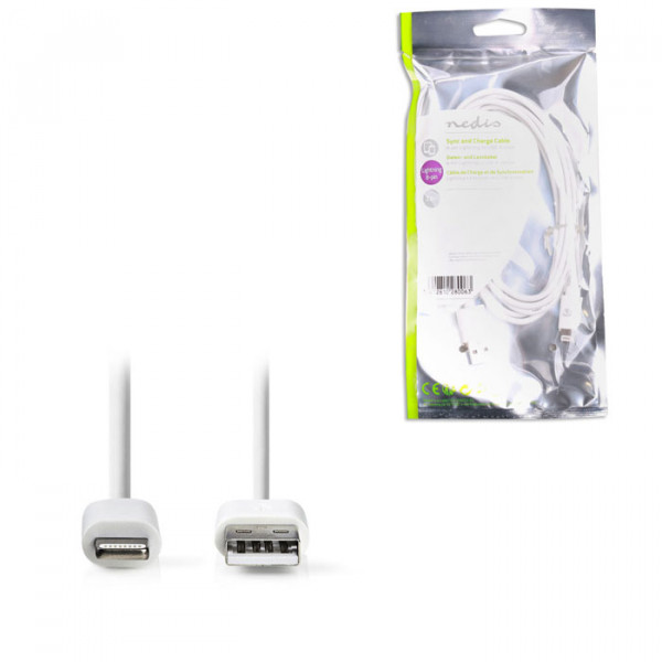 Sync and Charge Cable Apple Lightning 8-pin Male - USB A Male 2.0 m, white