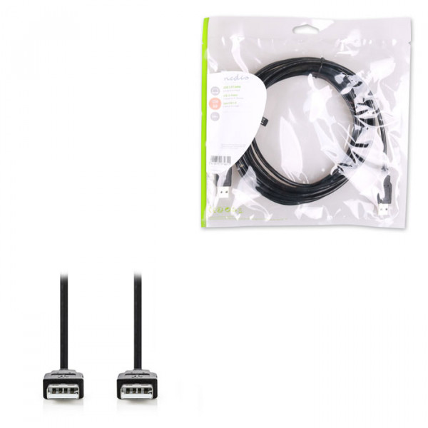 USB 2.0 Cable A Male-A Male 5.0m Black