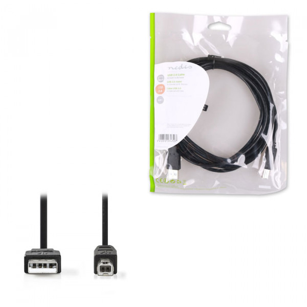 USB 2.0 Cable A Male-B Male 3.0m Black.