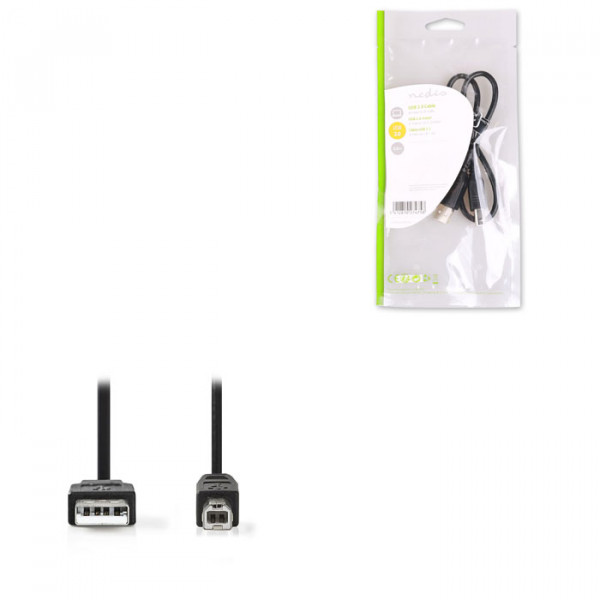 USB 2.0 Cable A Male-B Male 0.5m Black
