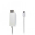 Mini DisplayPort-HDMI Cable Mini DisplayPort Male-HDMI Connector 2.0m White