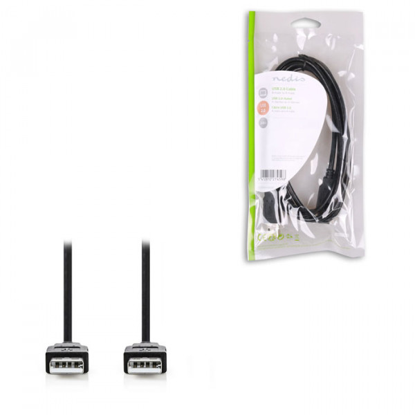 USB 2.0 Cable A Male - A Male 2.0m Black